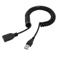 1M / 3.3ft (Max.) Coil Stretchable USB 3.0 USB-A Male to USB-A Female Extension Cable 1M / 3.3ft (Max.) Coil Stretchable USB 3.0 USB-A Male to USB-A Female Extension Cable