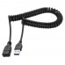 1M / 3.3ft (Max.) Coil Stretchable USB 3.0 USB-A Male to USB-A Female Extension Cable 1M / 3.3ft (Max.) Coil Stretchable USB 3.0 USB-A Male to USB-A Female Extension Cable