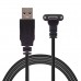 Panel Mount Right Angle USB-C Extension Cable (USB-A to Right Angle USB-C Extender Cord)