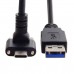 Super Long Panel Mount Right Angle USB-C Extension Cable (USB-A to Right Angle USB-C Extender Cord)