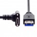 Super Long Panel Mount Right Angle USB-C Extension Cable (USB-A to Right Angle USB-C Extender Cord)