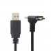 Super Long Panel Mount Right Angle USB-C Extension Cable (USB-A to Right Angle USB-C Extender Cord)