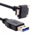 Super Long Panel Mount Right Angle USB-C Extension Cable (USB-A to Right Angle USB-C Extender Cord)