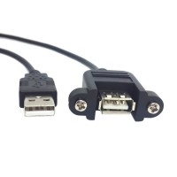 29.04mm Pitch Panel Mount Cable - USB A Male to A Female Extension Cable / Extender