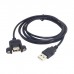 29.04mm Pitch Panel Mount Cable - USB A Male to A Female Extension Cable / Extender