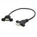 Short Double Panel Mount / Dual Panel Mount USB A Male to USB A Female Extension Cable Short Double Panel Mount / Dual Panel Mount USB A Male to USB A Female Extension Cable