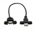 Short Double Panel Mount / Dual Panel Mount USB A Male to USB A Female Extension Cable Short Double Panel Mount / Dual Panel Mount USB A Male to USB A Female Extension Cable