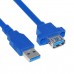 1M 3.3ft Long Panel Mount USB-A male-female Extension Cable / Adapter Cable / Extender
