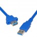1M 3.3ft Long Panel Mount USB-A male-female Extension Cable / Adapter Cable / Extender