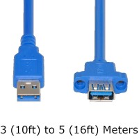 Super Long Panel Mount USB-A male to USB-A female Extension Cable / Adapter Cable / Extender