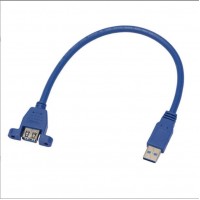 Super Short Panel Mount USB-A male-female Extension Cable / Adapter Cable / Extender