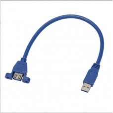 Super Short Panel Mount USB-A male-female Extension Cable / Adapter Cable / Extender