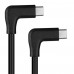 Super Long 90 Deg Right Angle USB-C male to USB-C male Charge Cable / Extension Cable