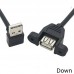 Left-Angle, Right-Angle, Up-Angle, Down-Angle, 30mm Pitch Panel Mount USB A Female - USB A Male Cable Left-Angle, Right-Angle, Up-Angle, Down-Angle, 30mm Pitch Panel Mount USB A Female - USB A Male Cable