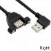 Left-Angle, Right-Angle, Up-Angle, Down-Angle, 30mm Pitch Panel Mount USB A Female - USB A Male Cable Left-Angle, Right-Angle, Up-Angle, Down-Angle, 30mm Pitch Panel Mount USB A Female - USB A Male Cable