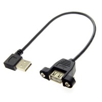 Left-Angle, Right-Angle, Up-Angle, Down-Angle, 30mm Pitch Panel Mount USB A Female - USB A Male Cable