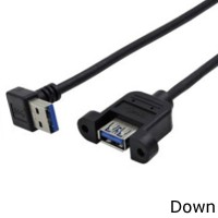 90 degree Right Angle Panel Mount USB Cable (USB-A Male to USB-A Female) 90 degree Right Angle Panel Mount USB Cable (USB-A Male to USB-A Female)
