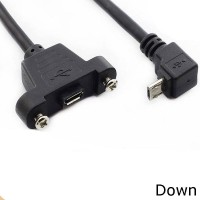 Super Short Panel Mount Micro USB Female to Right Angle Micro USB Male Cable (Pitch: 28mm) Super Short Panel Mount Micro USB Female to Right Angle Micro USB Male Cable (Pitch: 28mm)