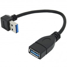 Short 90 deg Down-Angle, Up-Angle, Right-Angle, Left-Angle USB 3.0 Type A Male to USB A Female Cable Short 90 deg Down-Angle, Up-Angle, Right-Angle, Left-Angle USB 3.0 Type A Male to USB A Female Cable