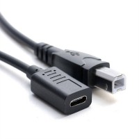 USB C Female Printer Extension Cable | USB Type C Jack to USB 2.0 Type B Cable