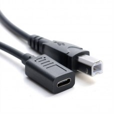 USB C Female Printer Extension Cable | USB Type C Jack to USB 2.0 Type B Cable