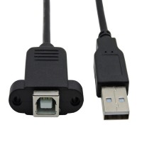 Panel Mount USB-B Famele to USB-A Extension Cable Panel Mount USB-B Famele to USB-A Extension Cable