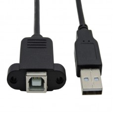 Panel Mount USB-B Famele to USB-A Extension Cable Panel Mount USB-B Famele to USB-A Extension Cable