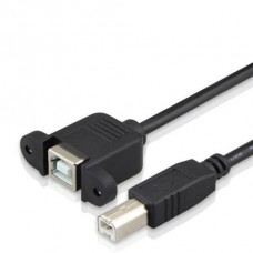 Panel Mount USB-B to USB-B Extension Cable | USB Type B Female to Female Feeder / Jumper Panel Mount USB-B to USB-B Extension Cable | USB Type B Female to Female Feeder / Jumper