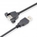 Pitch: 31mm Panel Mount USB-A Female to USB-A Male Extension Cable Pitch: 31mm Panel Mount USB-A Female to USB-A Male Extension Cable