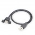 Pitch: 31mm Panel Mount USB-A Female to USB-A Male Extension Cable Pitch: 31mm Panel Mount USB-A Female to USB-A Male Extension Cable