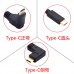 90 Degree Right Angle / Up-Angle / Side-Angle USB-C male to Panel Mount USB-C Female Extension Cable