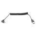 Anti-Winding Retractable Coiled Right Angle USB-C Charge Cable Anti-Winding Retractable Coiled Right Angle USB-C Charge Cable