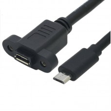 Super Short Panel Mount 1ft / 0.3M Long USB Micro Female to USB Micro Male Cable (Pitch/Screw Distance: 17mm) Super Short Panel Mount 1ft / 0.3M Long USB Micro Female to USB Micro Male Cable (Pitch/Screw Distance: 17mm)