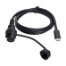 1 Meter / 3.3ft Waterproof Bulkhead Panel Mount Flush USB-C male to female Extemder Cable for Car 1 Meter / 3.3ft Waterproof Bulkhead Panel Mount Flush USB-C male to female Extemder Cable for Car