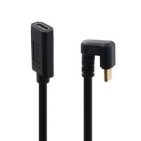 180 Degree Right Angle USB 3.1 Type-C (USB-C) male to USB-C Female (Socket, Receptacle) Cable 180 Degree Right Angle USB 3.1 Type-C (USB-C) male to USB-C Female (Socket, Receptacle) Cable