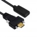 Pitch: 17mm Dual Screw Locking Panel Mount USB-C male to USB-C Female Extension Cable Pitch: 17mm Dual Screw Locking Panel Mount USB-C male to USB-C Female Extension Cable