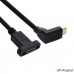 RIGHT-Angle / UP-Angle 90-deg-angled USB 3.1 Type-C (USB-C) male to Panel Mount USB-C Female Cable RIGHT-Angle / UP-Angle 90-deg-angled USB 3.1 Type-C (USB-C) male to Panel Mount USB-C Female Cable