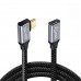Long Sleeve Protection Right Angle USB 3.1 / USB-C / USB Type C Male to Female Extender Cable Long Sleeve Protection Right Angle USB 3.1 / USB-C / USB Type C Male to Female Extender Cable