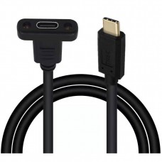 Panel Mount USB-C Female to USB-C male Extender Cable Panel Mount USB-C Female to USB-C male Extender Cable