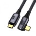 90 Degree USB4 / USB C Right Angle Male to Male Extension Extender, Cable (Support 100W Power / 40Gbps / 8K Video)