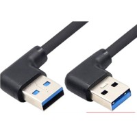 1 Meter 90 degree Right-Angle USB 3.0 Type A to 90 degree Left-Angle USB 3.0 Type A Male to Male Cable 1 Meter 90 degree Right-Angle USB 3.0 Type A to 90 degree Left-Angle USB 3.0 Type A Male to Male Cable