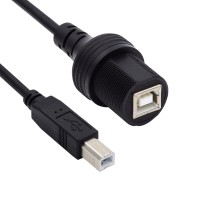 1 Meter / 3.3ft Waterproof Bulkhead Panel Mount Flush USB Type B USB-B male to female Extender Cable 1 Meter / 3.3ft Waterproof Bulkhead Panel Mount Flush USB Type B USB-B male to female Extender Cable