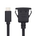 Flush Dashboard Panel Waterproof / Dustproof Latch Locking USB-C Male to Panel Mount Female Cable Flush Dashboard Panel Waterproof / Dustproof Latch Locking USB-C Male to Panel Mount Female Cable