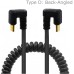 180 degree Back-Angled USB-C to USB-C Coiled Stretch / Curl Spring Retractable Cable 180 degree Back-Angled USB-C to USB-C Coiled Stretch / Curl Spring Retractable Cable