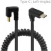 180 degree Back-Angled USB-C to USB-C Coiled Stretch / Curl Spring Retractable Cable 180 degree Back-Angled USB-C to USB-C Coiled Stretch / Curl Spring Retractable Cable