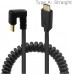 180 degree Back-Angled USB-C to USB-C Coiled Stretch / Curl Spring Retractable Cable 180 degree Back-Angled USB-C to USB-C Coiled Stretch / Curl Spring Retractable Cable