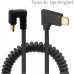 180 degree Back-Angled USB-C to USB-C Coiled Stretch / Curl Spring Retractable Cable 180 degree Back-Angled USB-C to USB-C Coiled Stretch / Curl Spring Retractable Cable