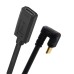 180 degree Back-Angled USB-C to USB-C male Coiled Stretch / Curl Spring Retractable Extender Cable