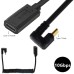 180 degree Back-Angled USB-C to USB-C male Coiled Stretch / Curl Spring Retractable Extender Cable