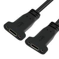 2M / 6.6ft Double / Dual Panel Mount USB-C Female to USB-C Female Extension Cable / Extender Cord 2M / 6.6ft Double / Dual Panel Mount USB-C Female to USB-C Female Extension Cable / Extender Cord